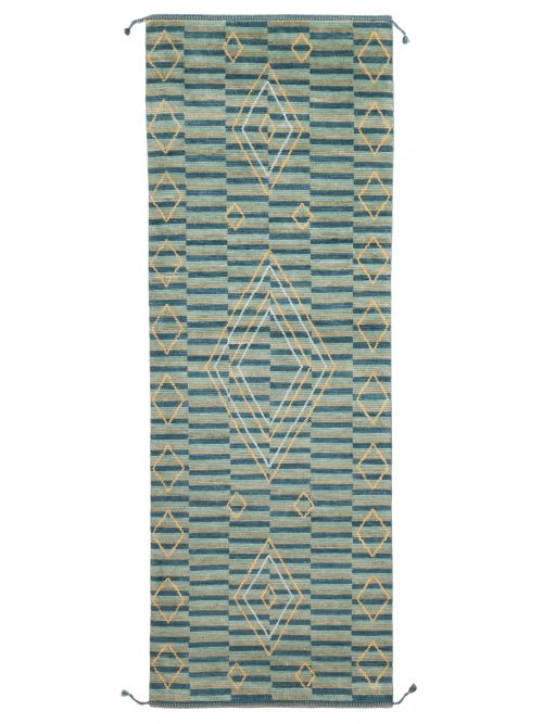 Pakistani Pak Finest Marrakesh 4'4" x 12'4" Hand-knotted Wool Runner Rug 