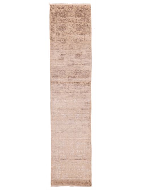 Indian Heritage 2'6" x 12'4" Hand-knotted Silk & Wool Runner Rug 