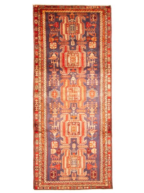 Persian Style 4'4" x 10'7" Hand-knotted Wool Rug 