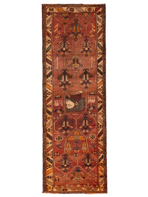 Persian Style 4'9" x 14'7" Hand-knotted Wool Runner Rug 
