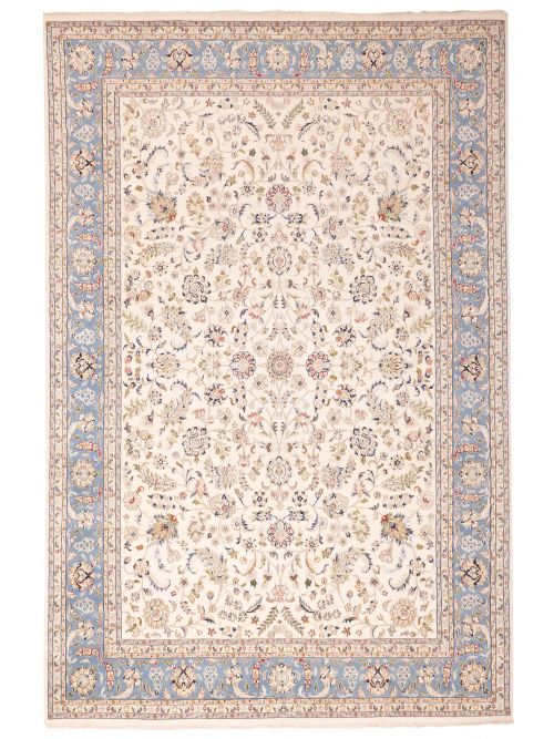 Indian Nain 9'7" x 14'2" Hand-knotted Viscose & Wool Rug 