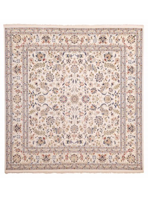 Indian Nain 9'9" x 9'10" Hand-knotted Viscose & Wool Rug 
