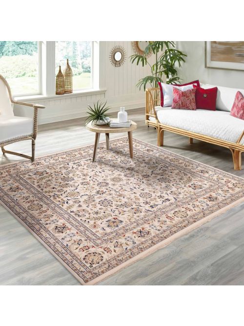 Indian Nain 9'9" x 9'10" Hand-knotted Viscose & Wool Rug 