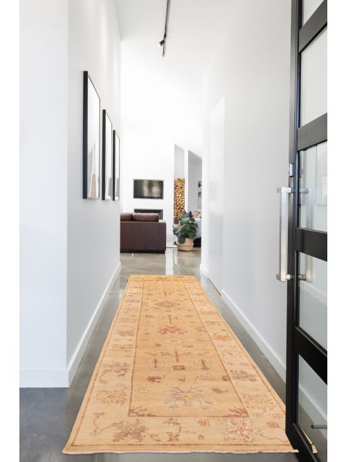 Pakistani Peshawar Oushak 3'7" x 22'6" Hand-knotted Wool Runner Rug 