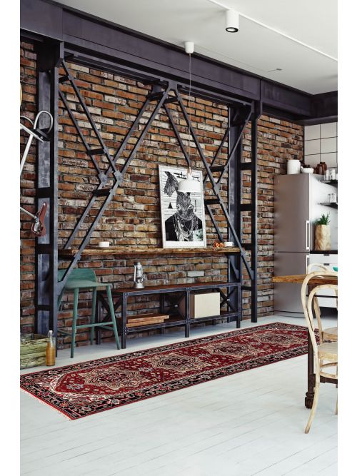 Indian Serapi Heritage 3'0" x 11'10" Hand-knotted Wool Runner Rug 