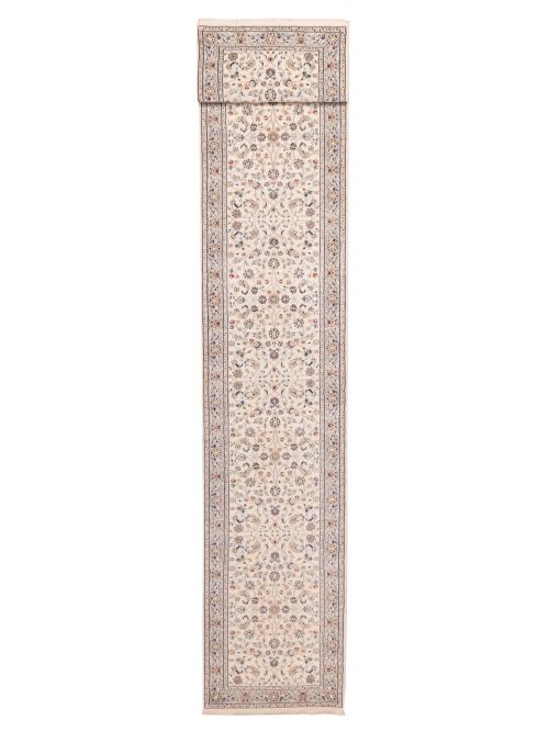 Indian Nain 2'9" x 16'3" Hand-knotted Silk & Wool Runner Rug 