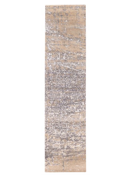 Indian Legacy 2'5" x 10'1" Hand-knotted Silk & Wool Runner Rug 