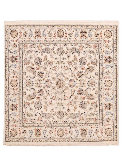 Indian Nain 5'8" x 5'11" Hand-knotted Silk & Wool Rug 