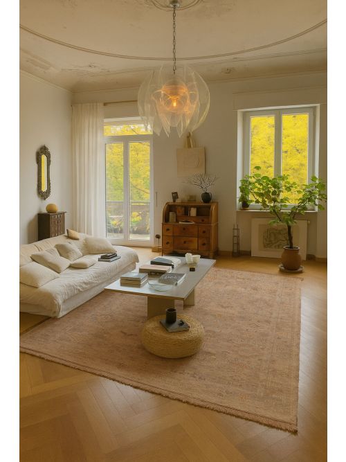 Kavya Oushak 9'0" x 12'0" Hand-knotted Wool Rug 