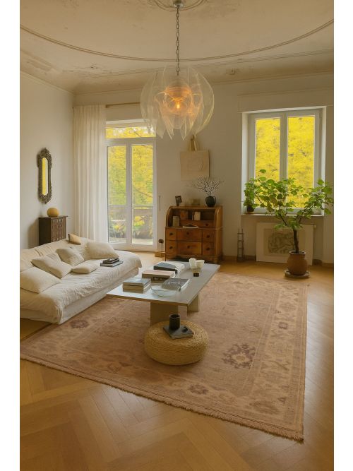 Kavya Oushak 8'11" x 12'3" Hand-knotted Wool Rug 