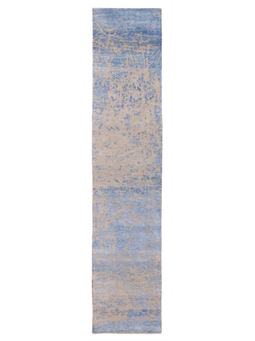 Indian Legacy 2'5" x 12'1" Hand-knotted Silk & Wool Runner Rug 