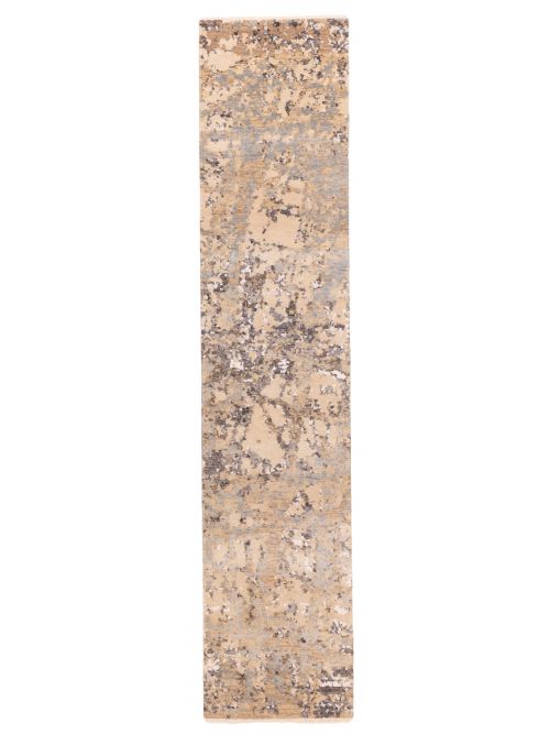Indian Legacy 2'5" x 12'1" Hand-knotted Silk & Wool Runner Rug 