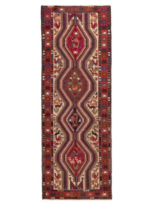 Pakistani Lahor Finest 3'4" x 9'8" Flat-Weave Wool Tapestry Kilim 