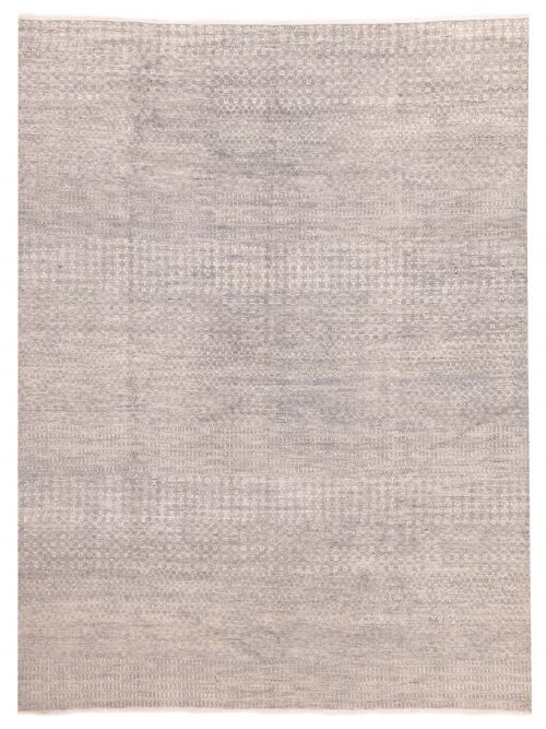 Indian Silk Shadow 9'0" x 11'9" Hand-knotted Viscose & Wool Rug 