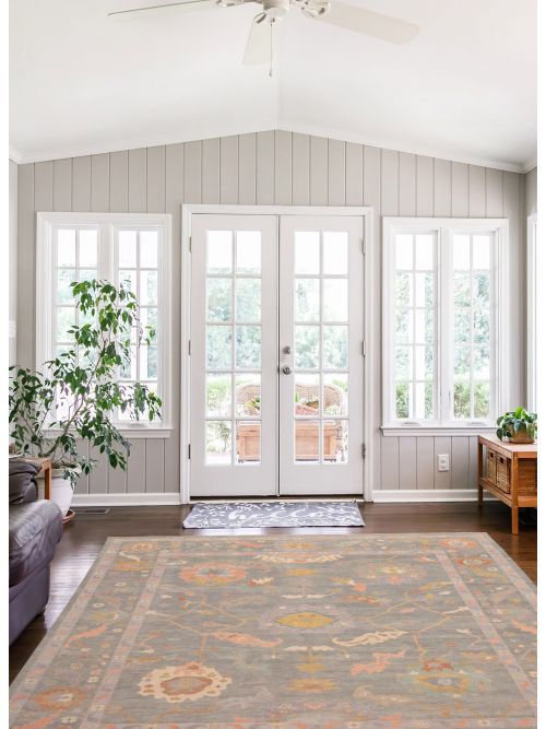 Tapis oushak moderne 11'10" x 14'10" en laine