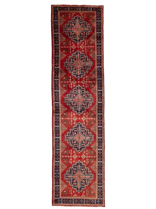 Persian Style 3'7" x 14'11" Hand-knotted Wool Runner Rug 