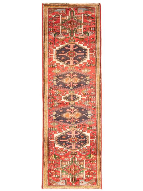 Persian Style 3'2" x 10'9" Hand-knotted Wool Runner Rug 