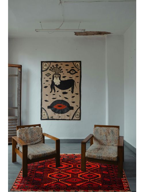 Turkish Melis Vintage 6'8" x 5'11" Hand-knotted Wool Rug 