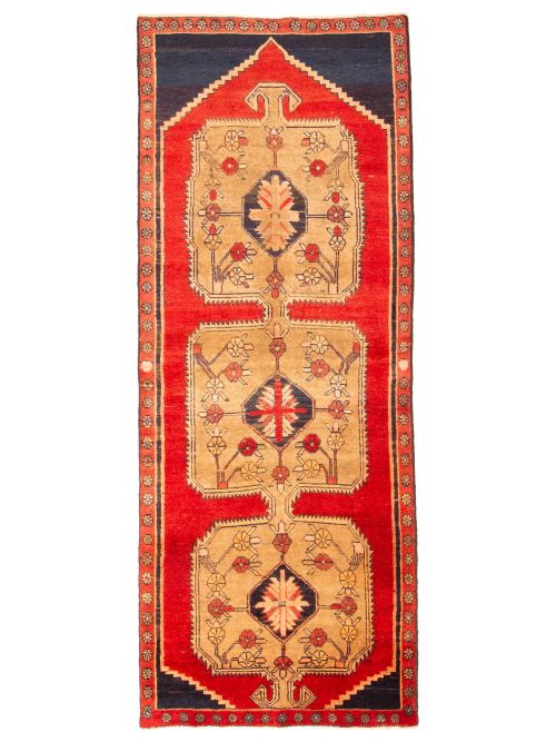 Turkish Konya Anatolian 3'2" x 9'1" Hand-knotted Wool Rug 