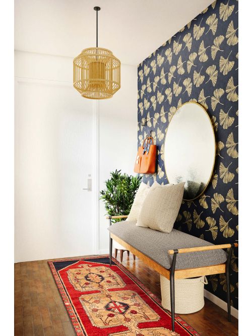 Turkish Konya Anatolian 3'2" x 9'1" Hand-knotted Wool Rug 