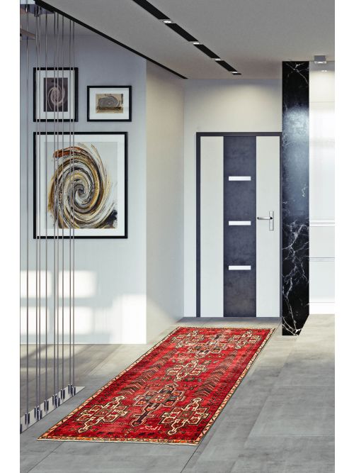 Turkish Konya Anatolian 4'2" x 9'3" Hand-knotted Wool Rug 