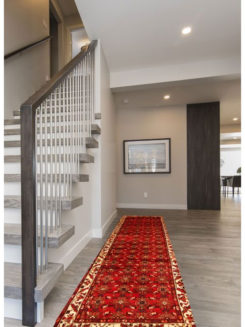 Persian Style 3'6" x 16'1" Hand-knotted Wool Runner Rug 