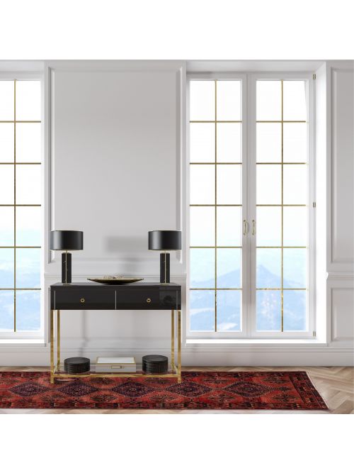 Persian Style 3'5" x 9'9" Hand-knotted Wool Runner Rug 