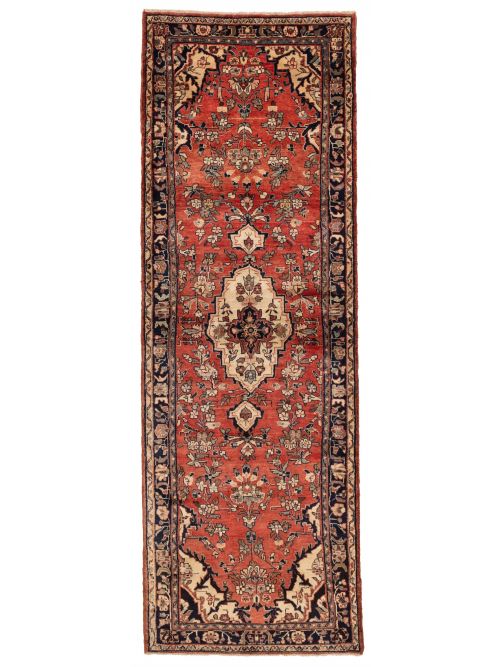 Persian Style 3'5" x 10'5" Hand-knotted Wool Runner Rug 