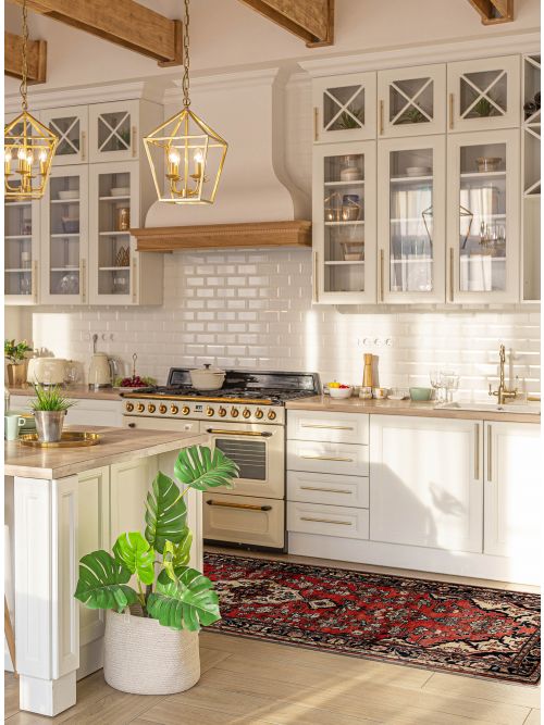 Persian Style 3'5" x 10'5" Hand-knotted Wool Runner Rug 