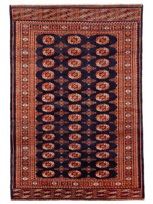 Pakistani Peshawar Bokhara 6'1" x 8'11" Hand-knotted Wool Rug 