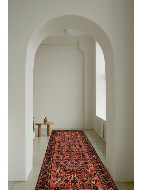 Persian Style 3'4" x 10'2" Hand-knotted Wool Runner Rug 