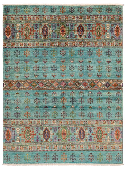 Pakistani Modern Ersari 5'0" x 6'7" Hand-knotted Wool Rug 