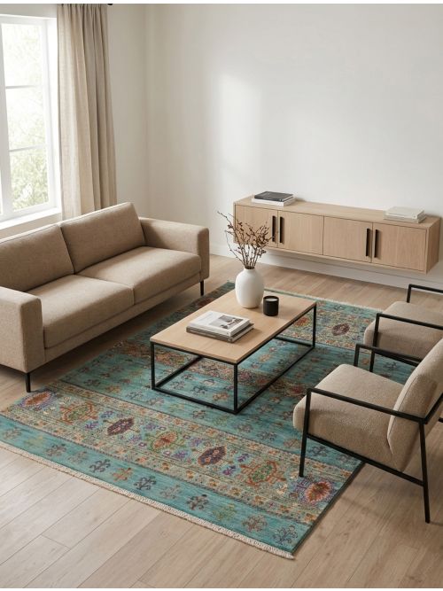 Pakistani Modern Ersari 5'0" x 6'7" Hand-knotted Wool Rug 