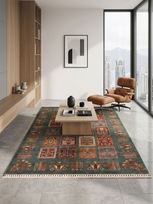 Pakistani Modern Ersari 5'1" x 6'7" Hand-knotted Wool Rug 
