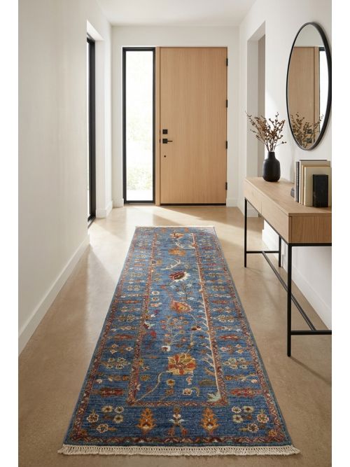 Pakistani Modern Ersari 2'5" x 7'8" Hand-knotted Wool Runner Rug 