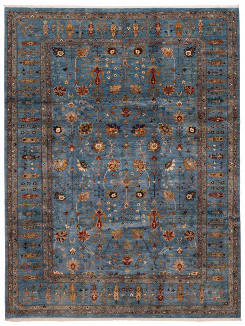 Pakistani Modern Ersari 9'1" x 11'10" Hand-knotted Wool Rug 