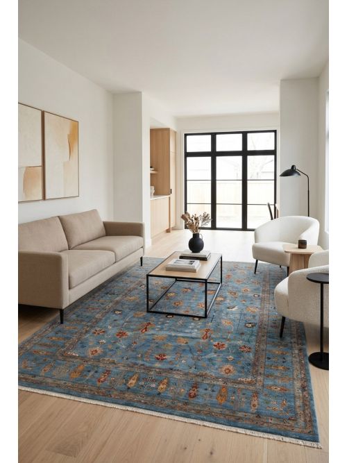 Pakistani Modern Ersari 9'1" x 11'10" Hand-knotted Wool Rug 