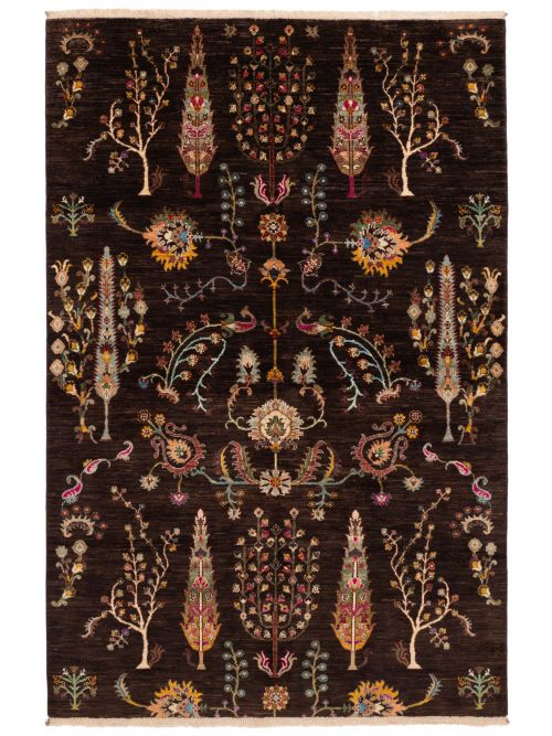 Pakistani Modern Ersari 5'7" x 8'6" Hand-knotted Wool Rug 