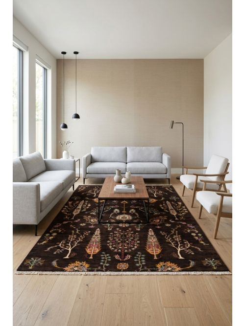 Pakistani Modern Ersari 5'7" x 8'6" Hand-knotted Wool Rug 