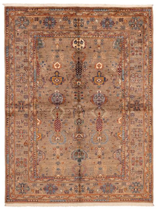 Pakistani Modern Ersari 5'9" x 7'7" Hand-knotted Wool Rug 