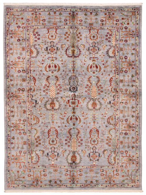Pakistani Modern Ersari 5'8" x 7'7" Hand-knotted Wool Rug 