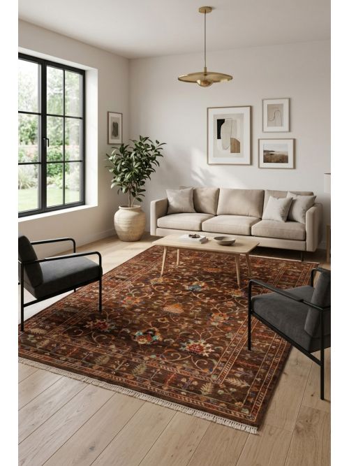 Pakistani Modern Ersari 5'7" x 7'7" Hand-knotted Wool Rug 