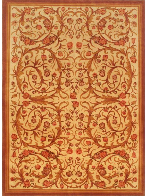 Chinese Savonnerie 8'4" x 11'5" Hand-knotted Wool Rug 