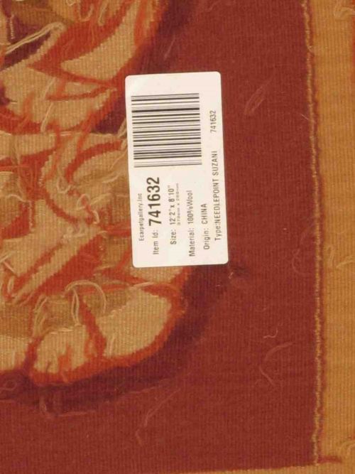 Chinese Suzani 8'10" x 12'2" Needlepoint Wool Kilim 
