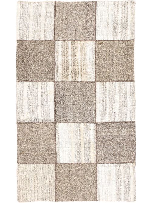 Turkish Moldovia Mod Patch 3'10" x 6'6" Flat-Weave Cotton Kilim 