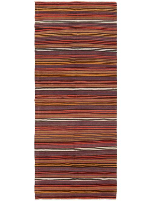 Turkish Boho 4'11" x 12'3" Flat-Weave Wool Kilim 