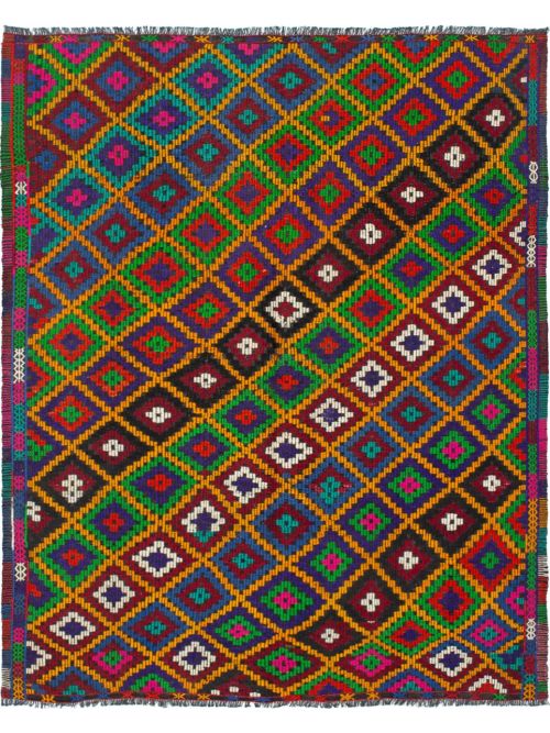 Turkish Yoruk 7'0" x 8'6" Flat-Weave Wool Tapestry Kilim 
