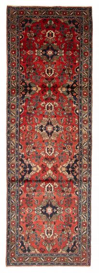Persian Style 3'5" x 10'11" Hand-knotted Wool Runner Rug 
