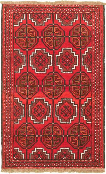 Afghan Akhjah 3'3" x 5'6" Hand-knotted Wool Rug 