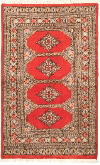 Pakistani Finest Peshawar Bokhara 3'1" x 5'3" Hand-knotted Wool Rug 
